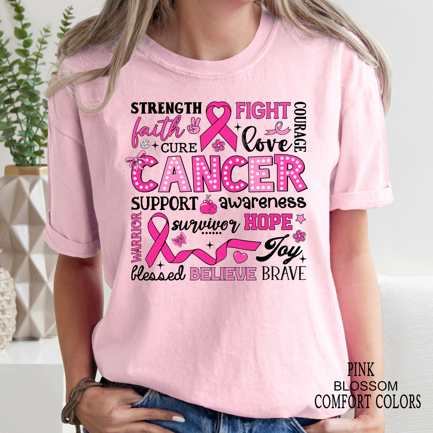 Typography | Pink Ribbon | Breast Cancer Awareness | Pink Out | Breast Cancer Survivor