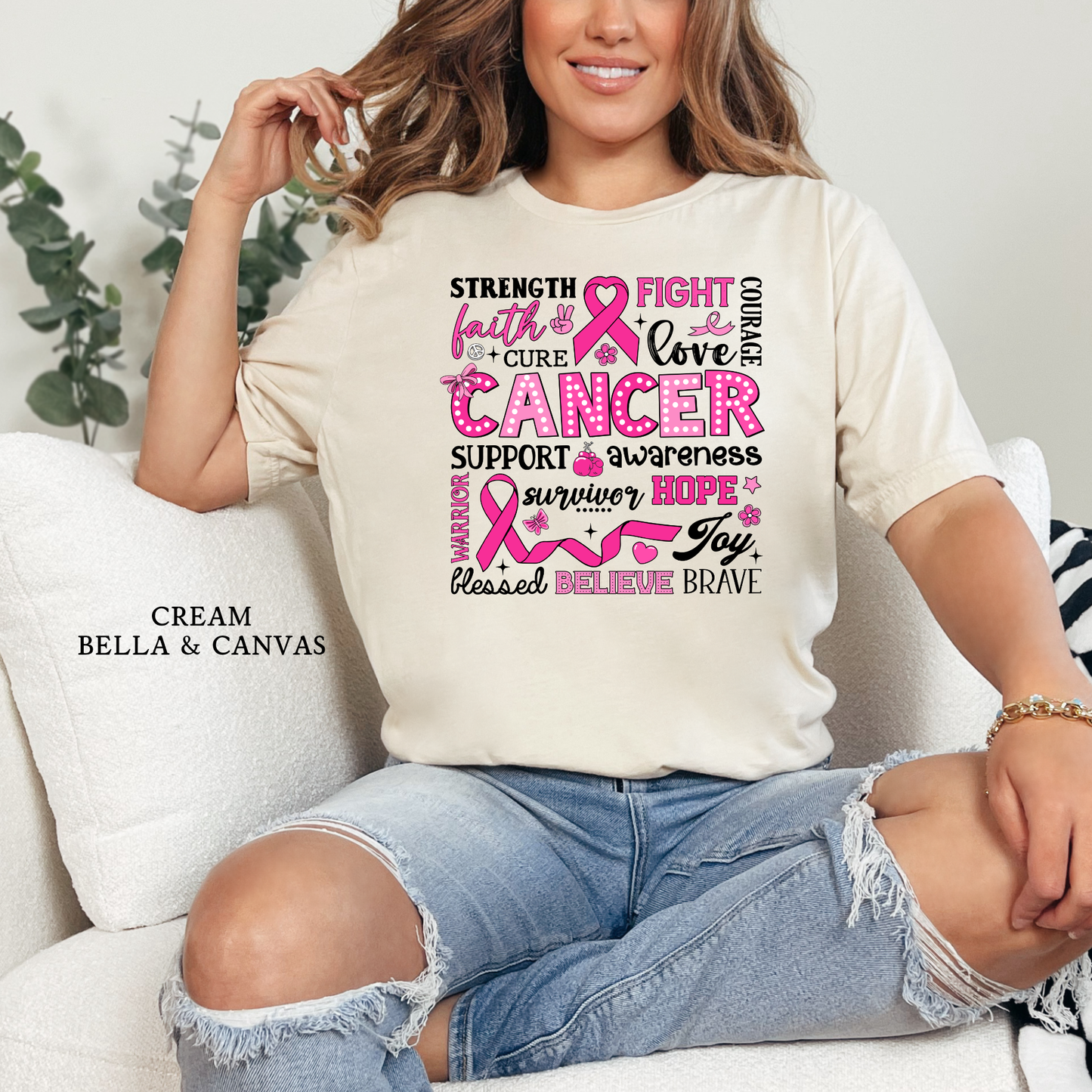 Typography | Pink Ribbon | Breast Cancer Awareness | Pink Out | Breast Cancer Survivor