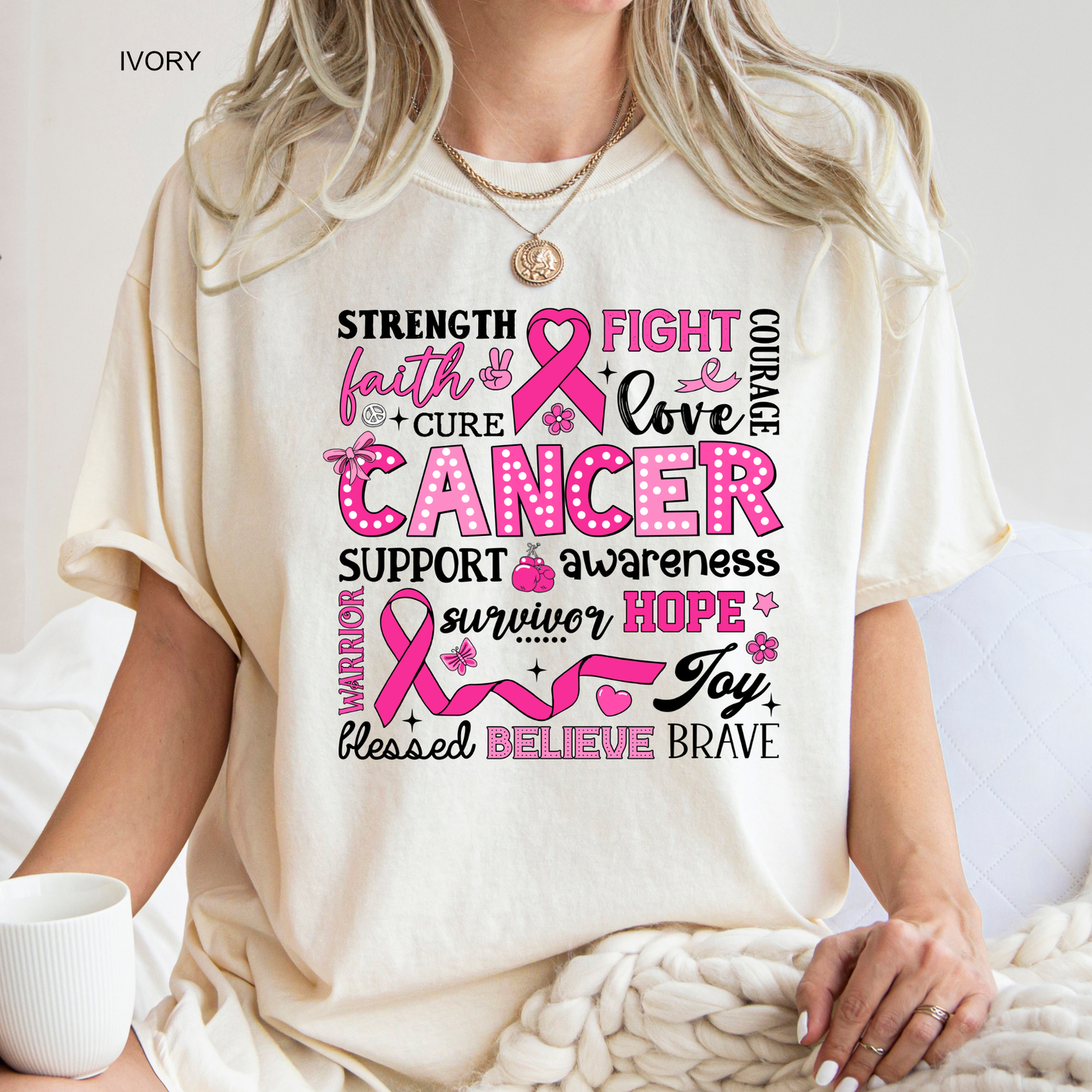 Typography | Pink Ribbon | Breast Cancer Awareness | Pink Out | Breast Cancer Survivor