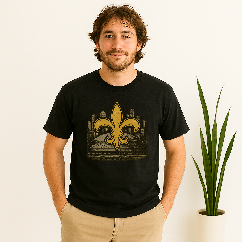 Game day football shirt with New Orleans dome