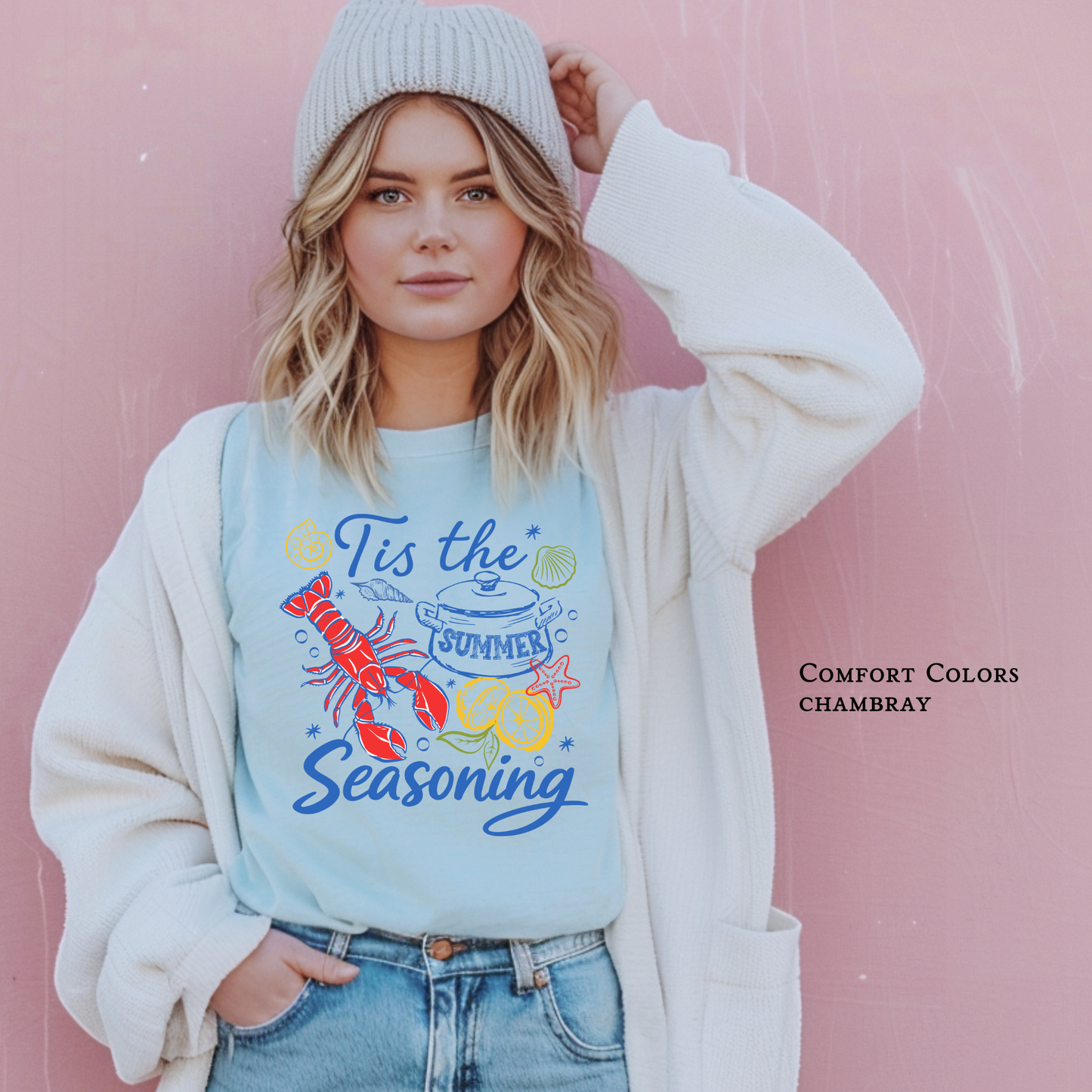 Tis the Seasonin' Coastal Crawfish Graphic Tee