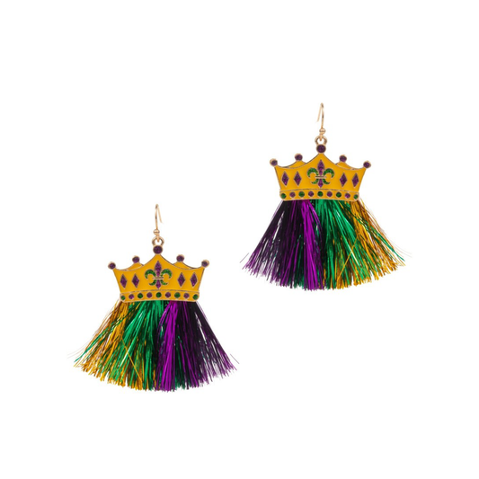 Lightweight Mardi Gras party earrings