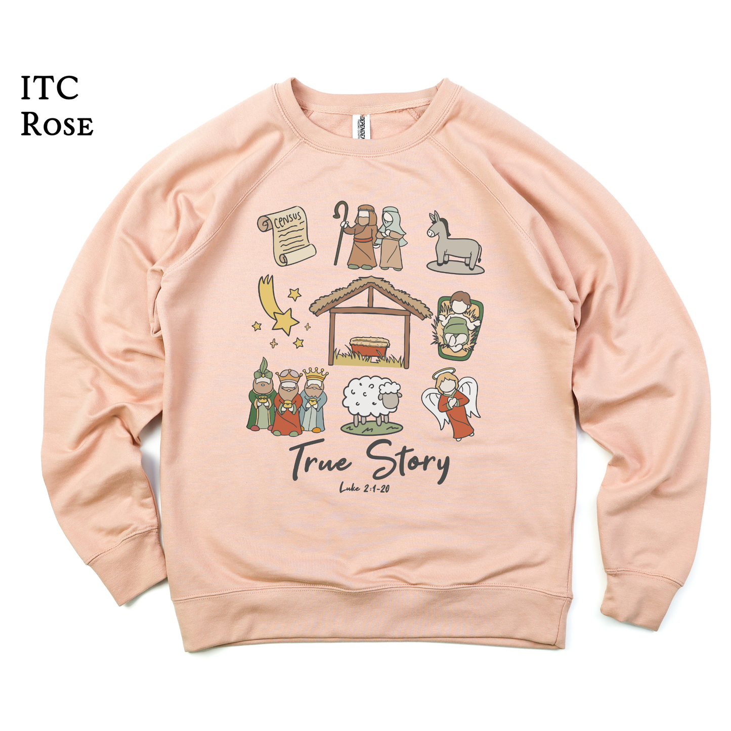 True Story Scene | Christian Christmas | Raglan Sweatshirt