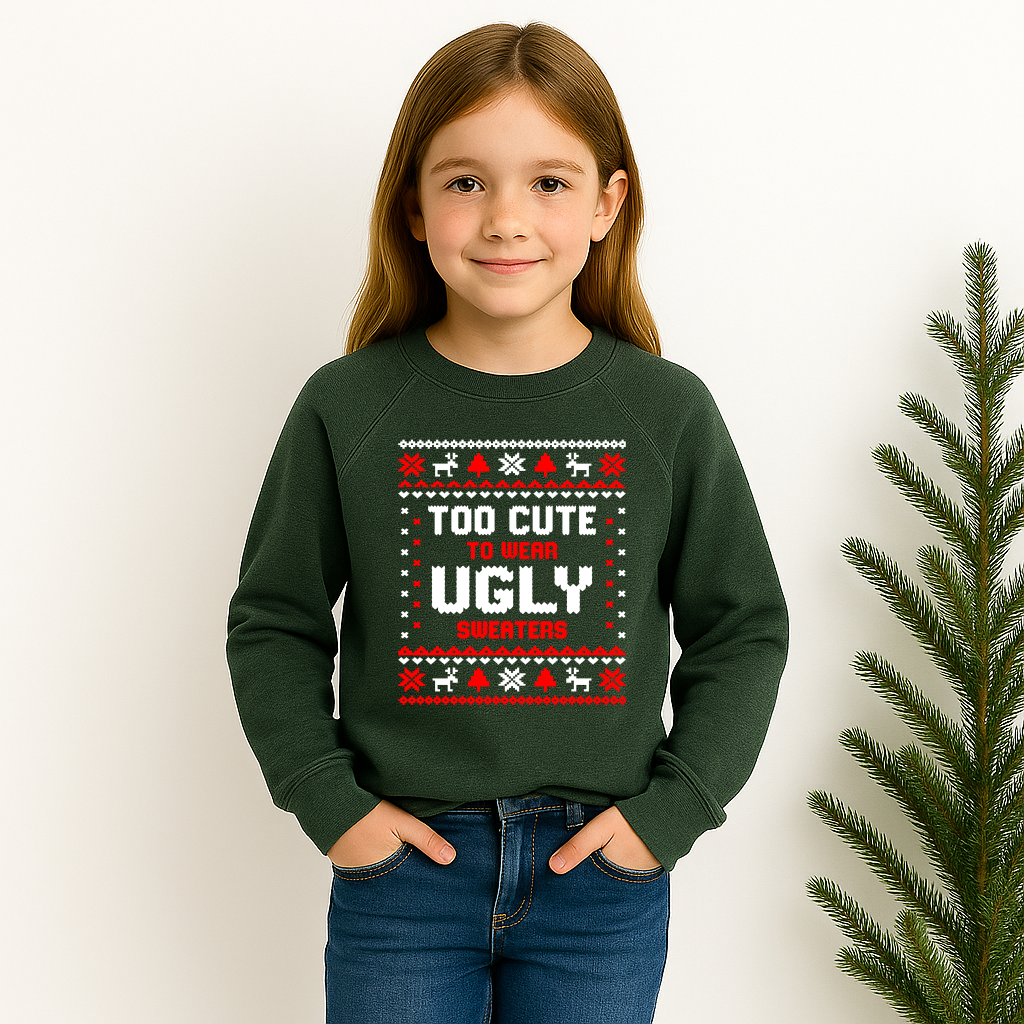 Green sweatshirt - too cute for ugly sweaters