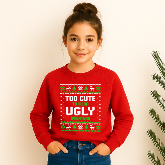 Red sweatshirt - too cute for ugly sweaters
