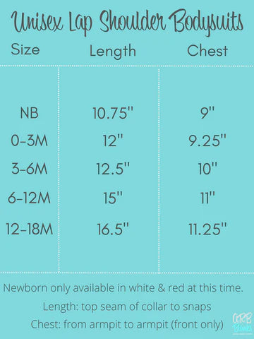 Red Long Sleeve Lap Shoulder Unisex Infant Bodysuit