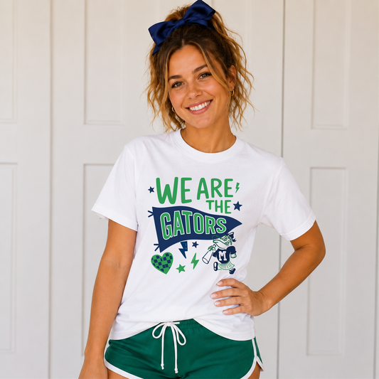 MYB Gators spirit wear with mascot and cheer graphics