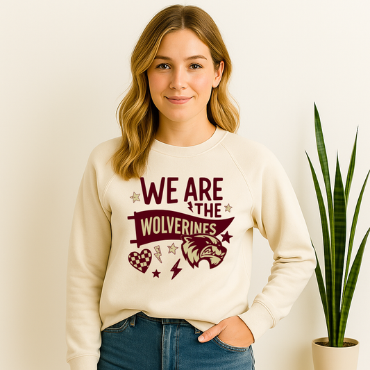 We are the Wolverines – Northlake Christian Mascot Raglan Sweatshirt