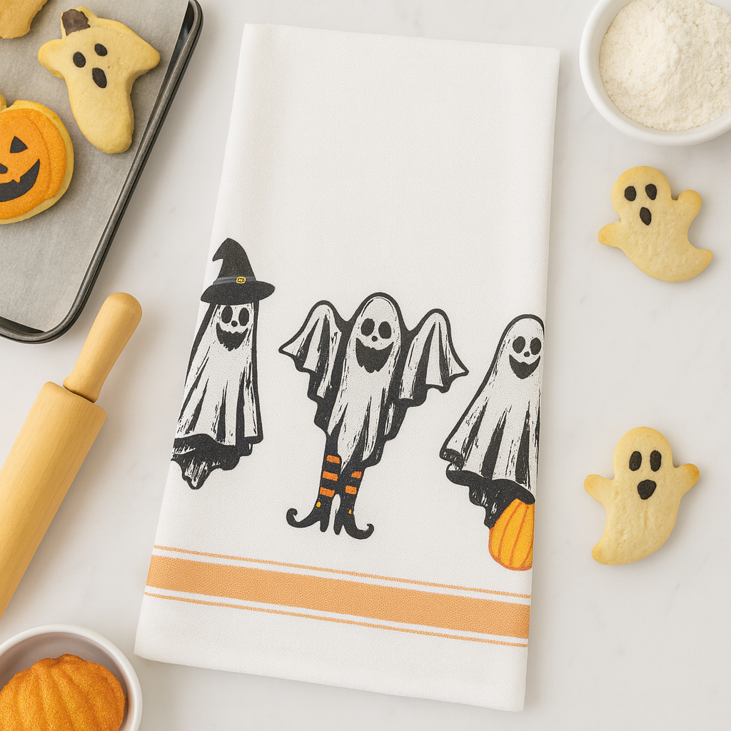 Decorative Royal Standard cotton dishtowel for spooky season