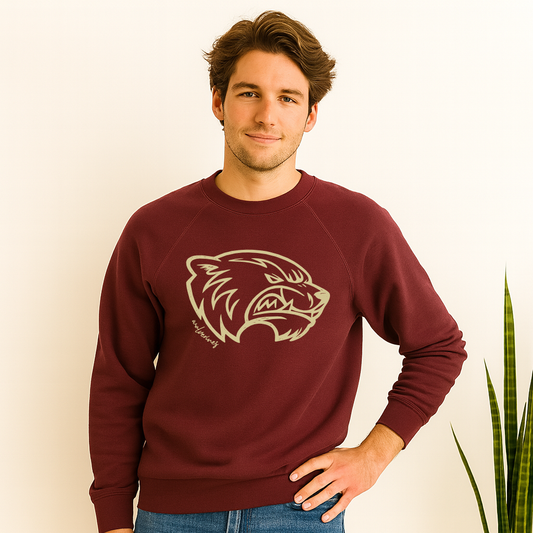Northlake Christian Wolverine line art mascot sweatshirt