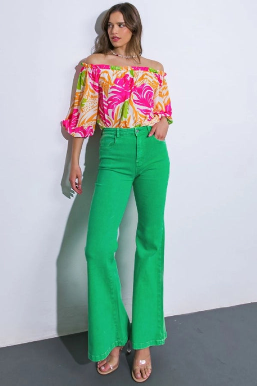 Green Jeans | Flare Leg | Mardi Gras | Christmas | St. Patrick's Day