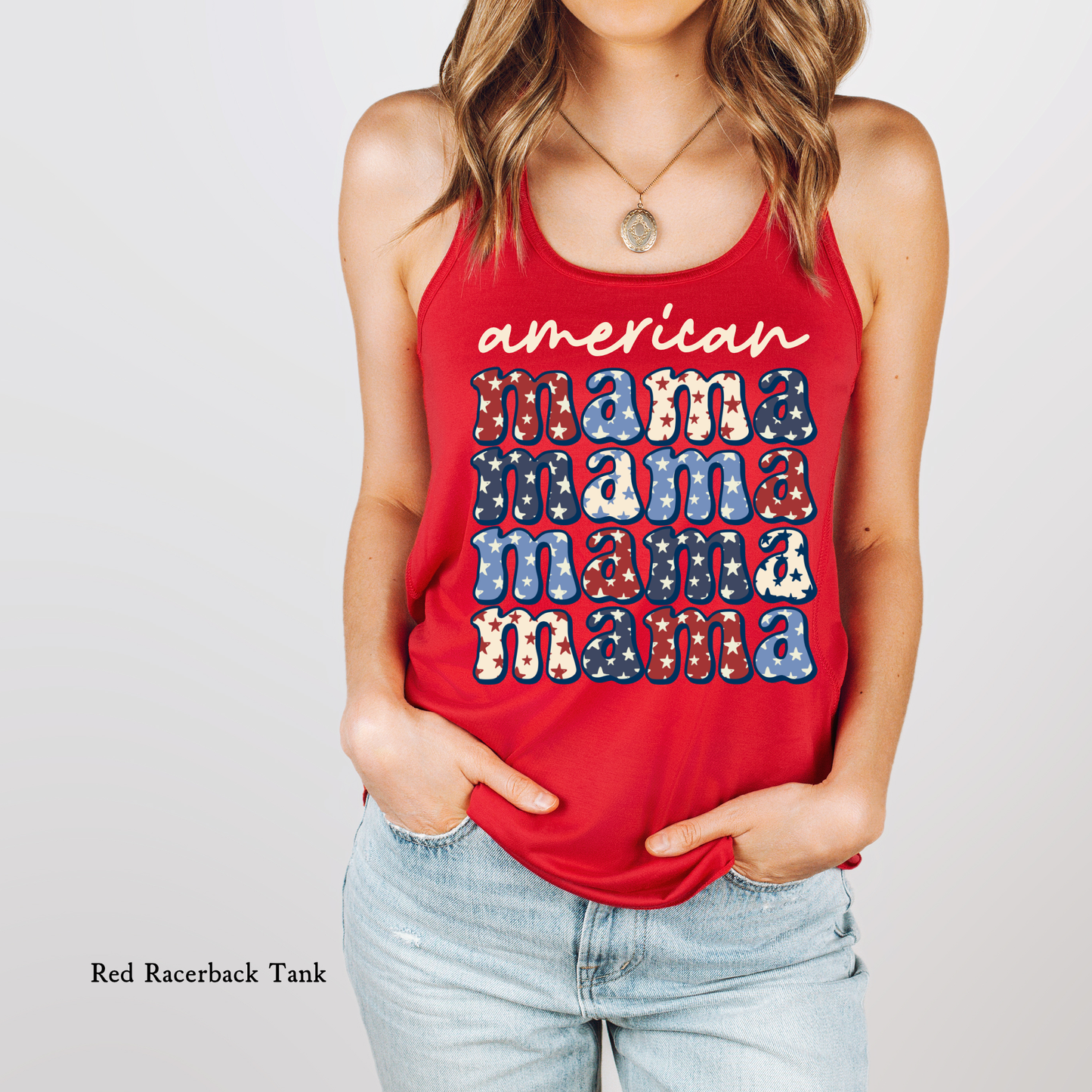 American Mama | 4th of July | Patriotic | Racerback Tank