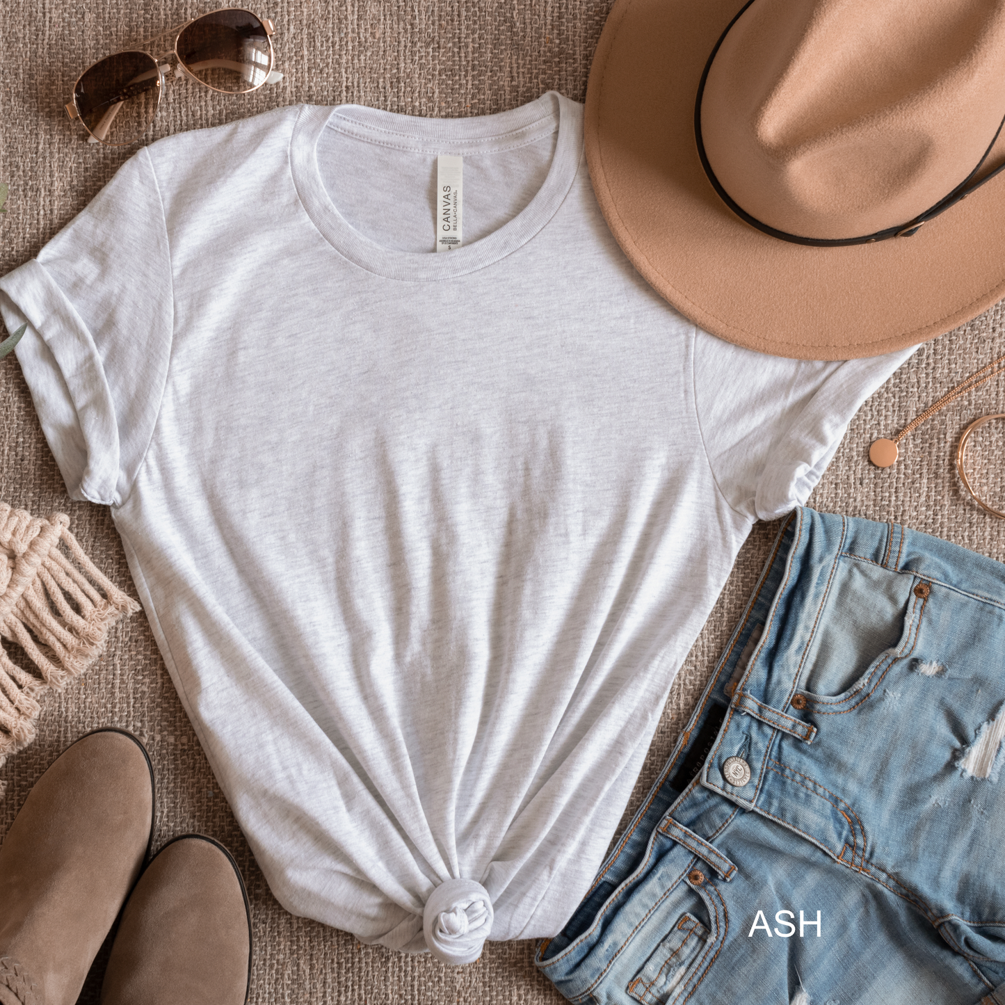 Ash Solid Color Bella & Canvas Tees | ADULT | 3001