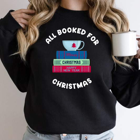 All Booked for Christmas | Christmas Independent Trading Comp. Sweatshirts