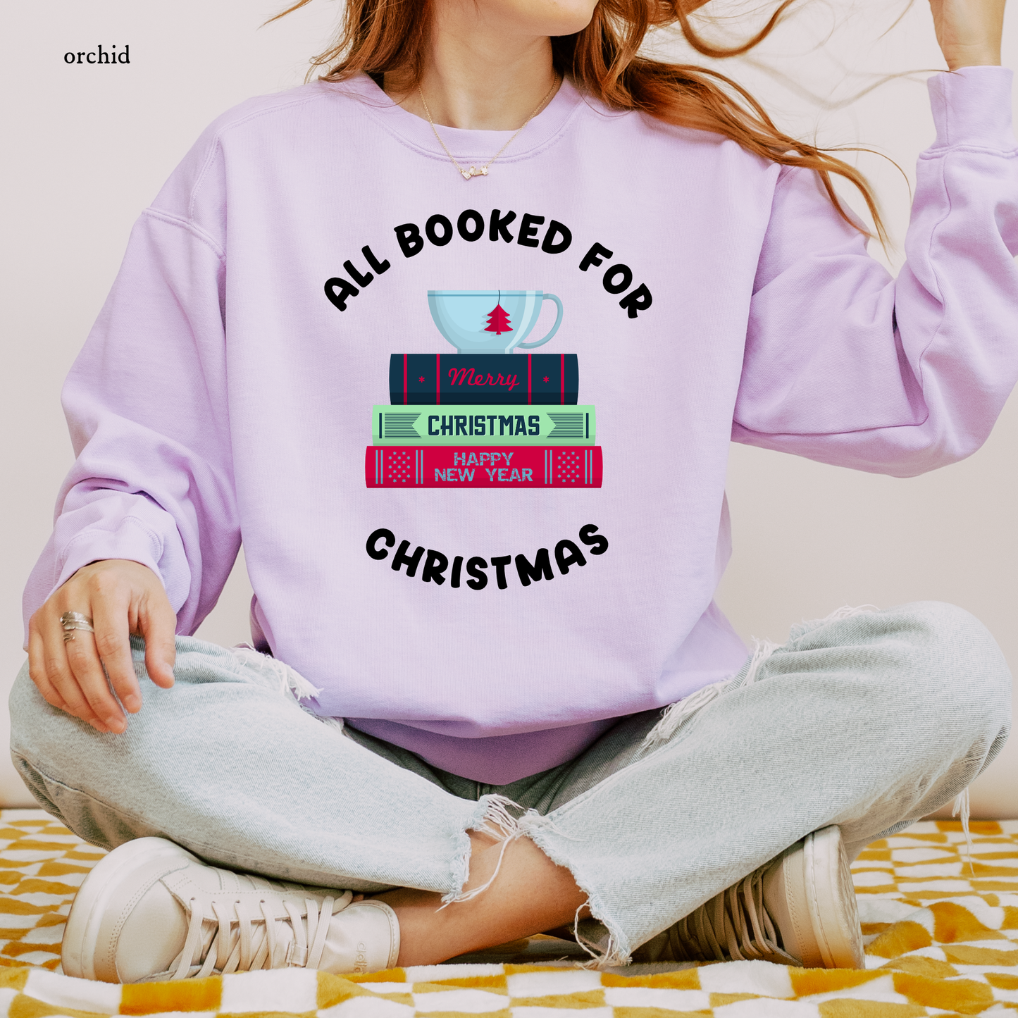 All Booked for Christmas | Christmas Comfort Color Sweatshirts