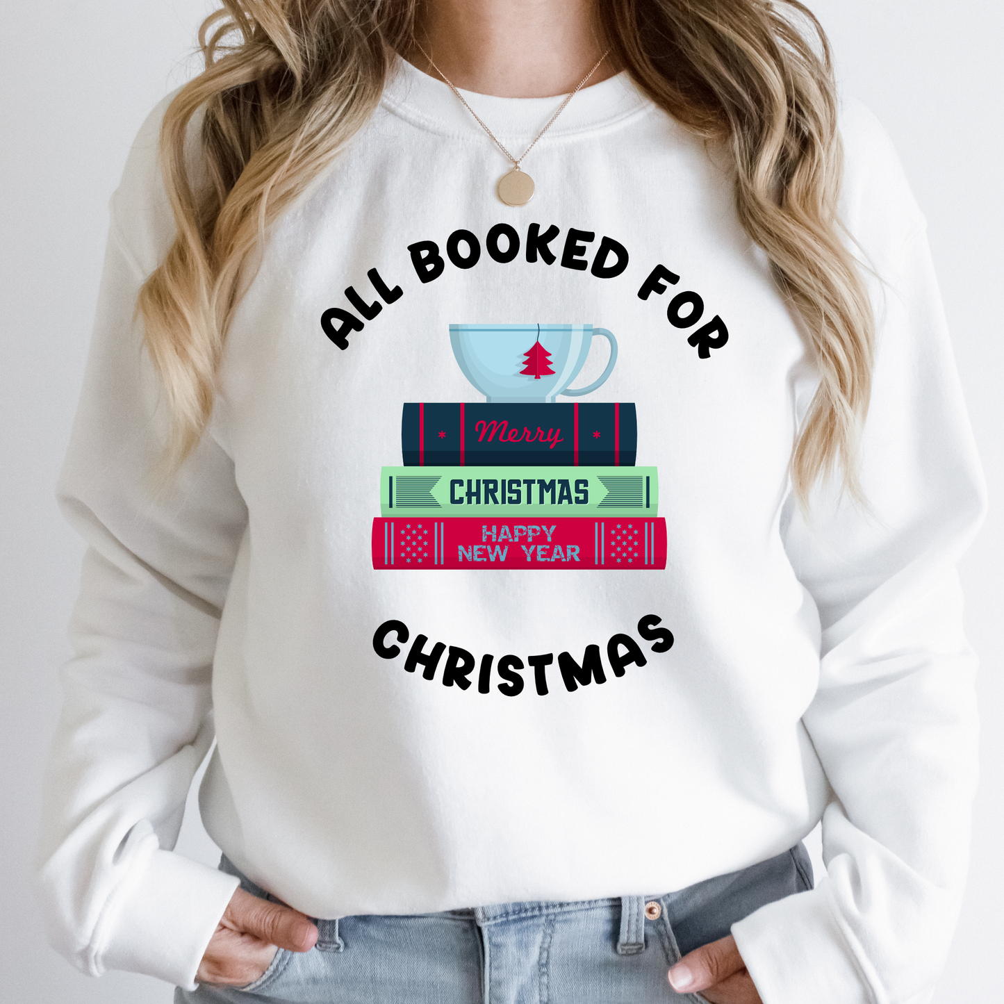 All Booked for Christmas | Christmas Independent Trading Comp. Sweatshirts