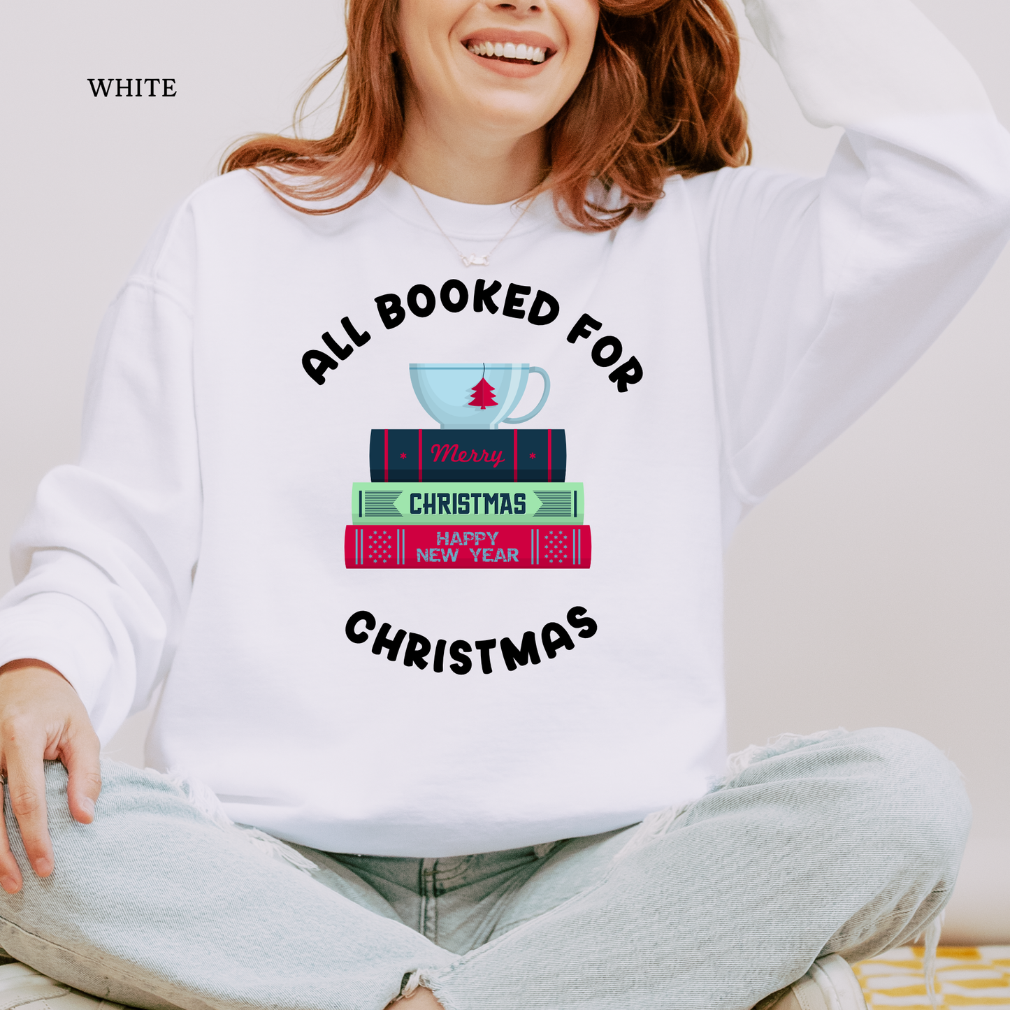 All Booked for Christmas | Christmas Comfort Color Sweatshirts