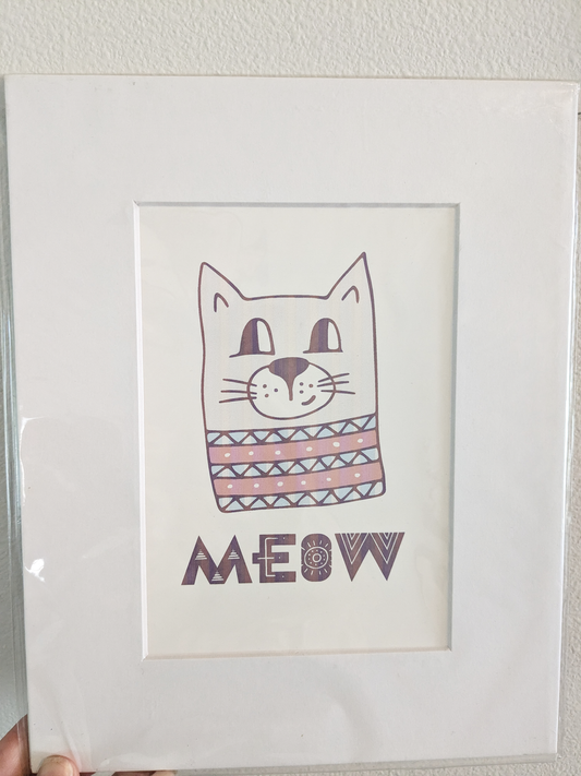 Meow | Cat | Printed Art 8 * 10