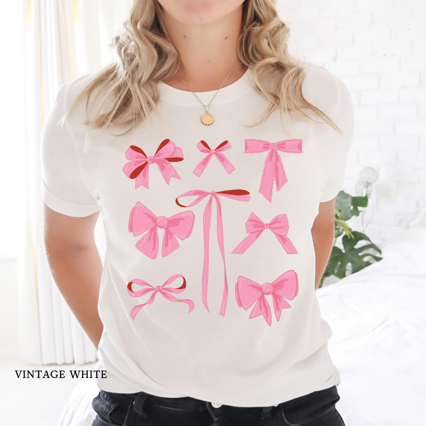 Coquette Pink Bow Tee | Adult