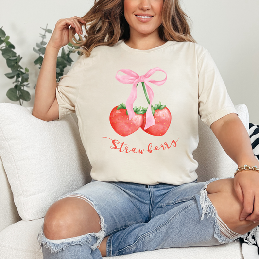 Coquette Strawberry | Bow | Strawberry Festival | Summer Time