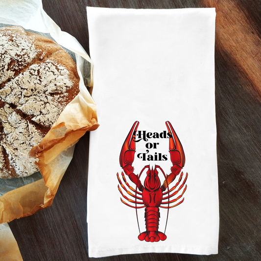 Heads or Tails Crawfish Dishtowel
