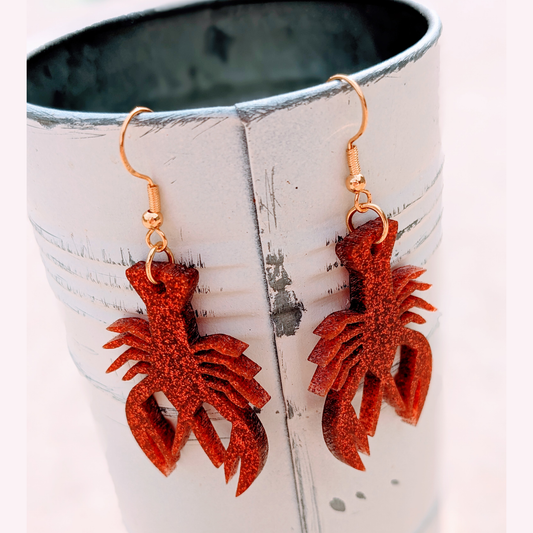 Crawfish Acrylic Dangle Earrings | Crawfish Season