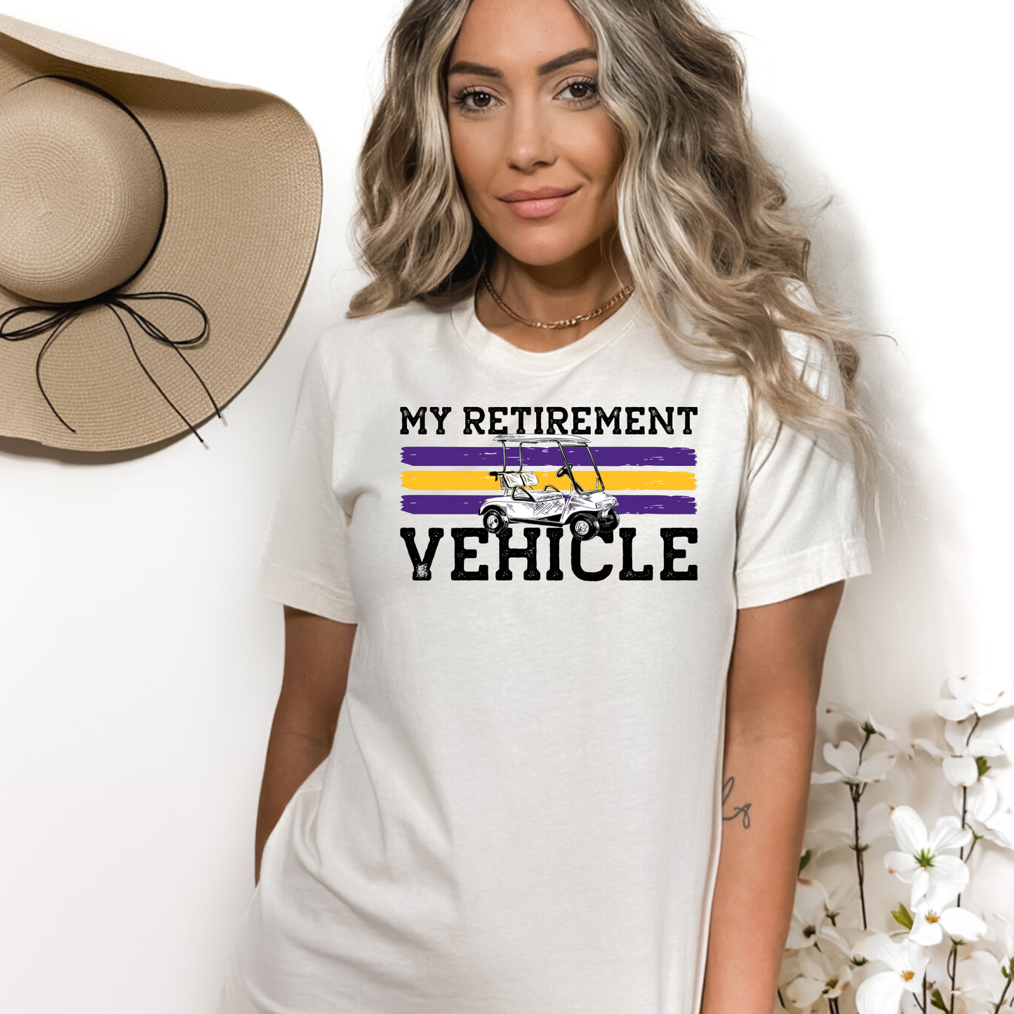 Purple & Gold - My Retirement Vehicle - Golf Cart - Golfing
