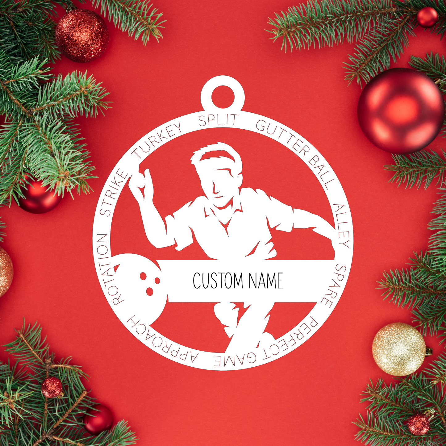 Custom Male Bowling | Christmas Ornaments