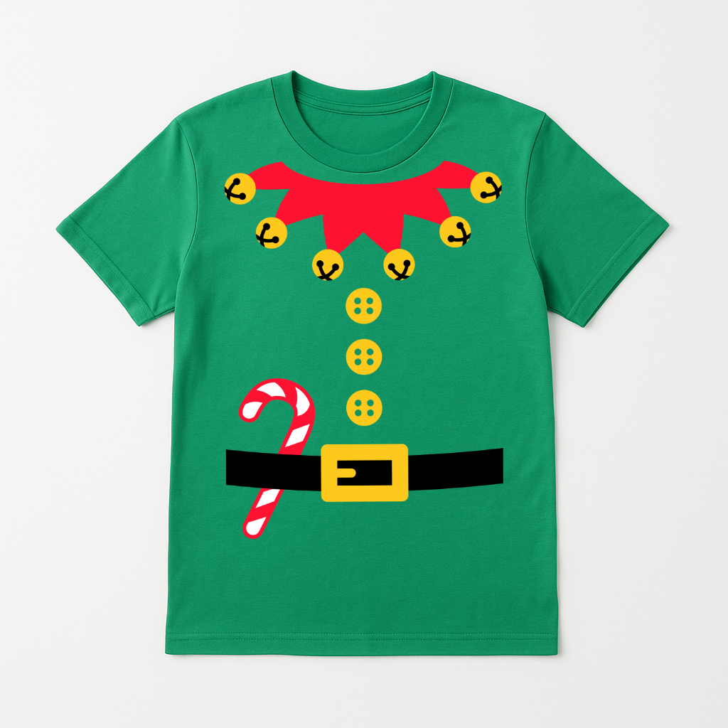 Youth Elf Costume Christmas T-Shirt | School Holiday Dress-Up Tee