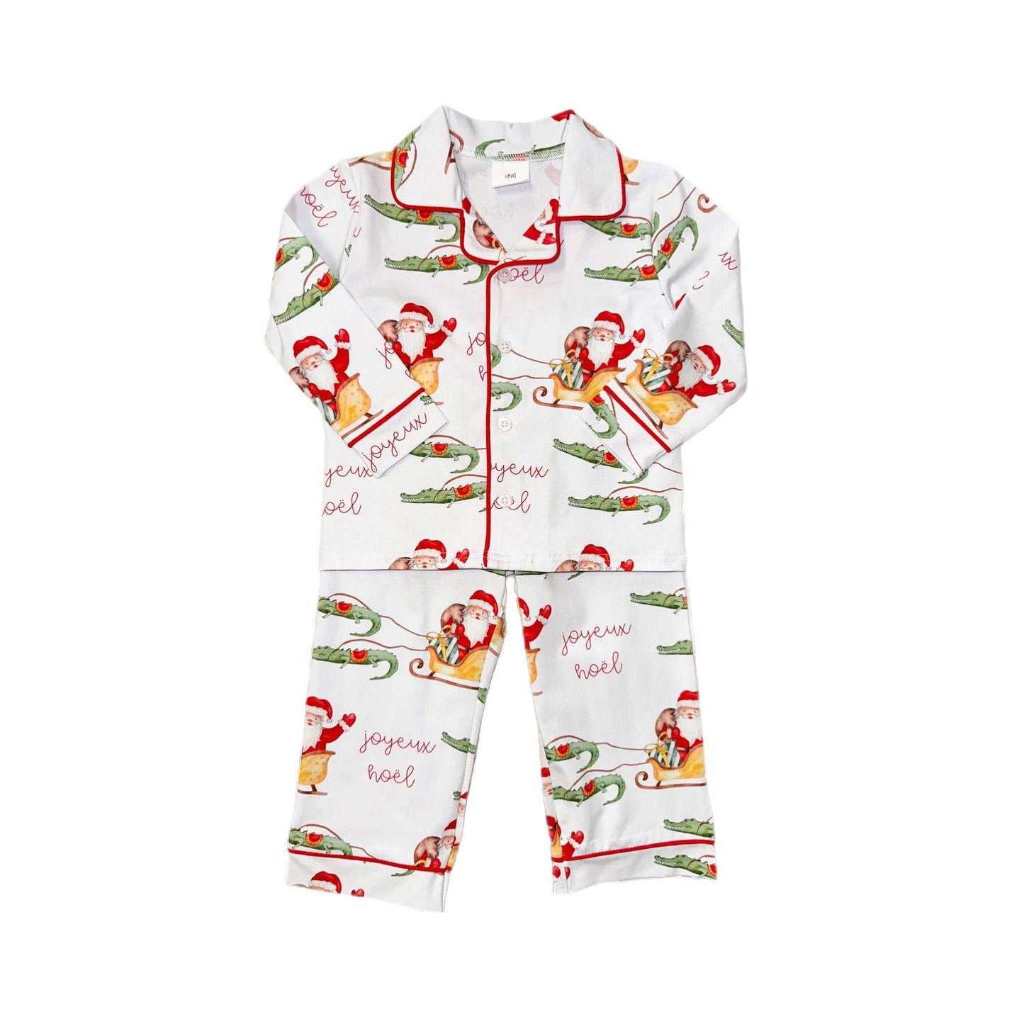 Cypress Row Children's Clothing Joyeux Noel Cajun Christmas 2 Piece Christmas Pajamas