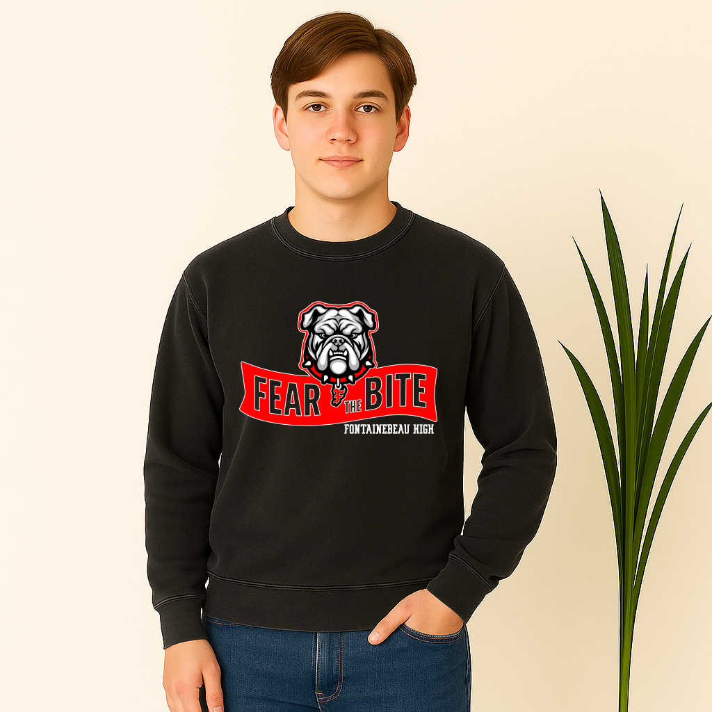 Fontainebleau High Fear the Bite Bulldog Sweatshirt black