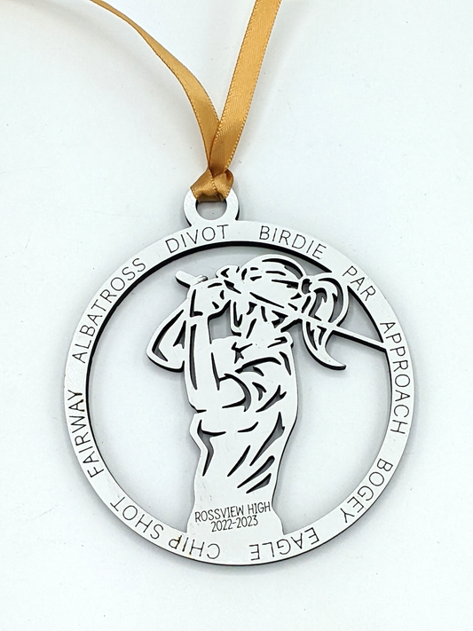 2022 - 2023 FEMALE GOLF | Rossview School Christmas Ornaments | CLEARANCE