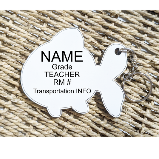 Minnow Fish Backpack tag