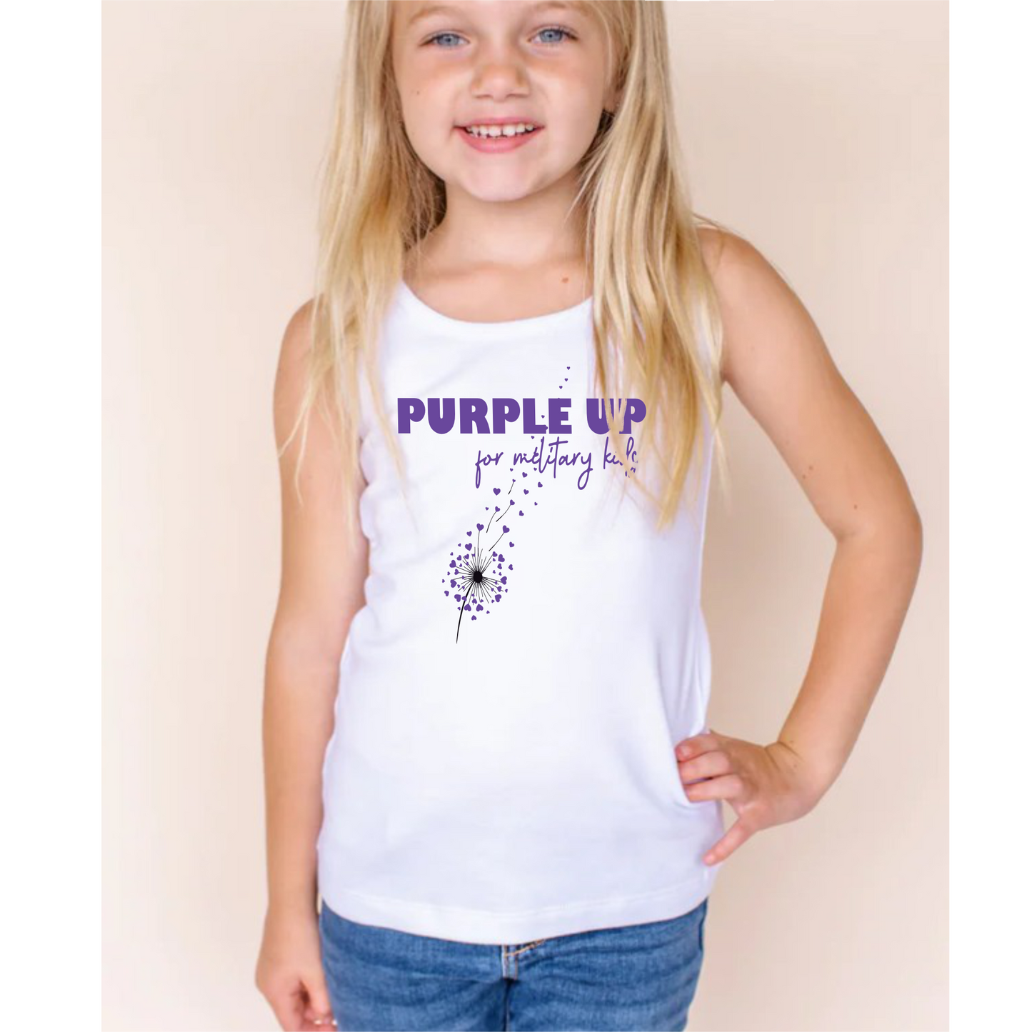 Dandelions | Military Child | Purple Up | Month of the Military Child | Tank Top | Girls | MOTMC
