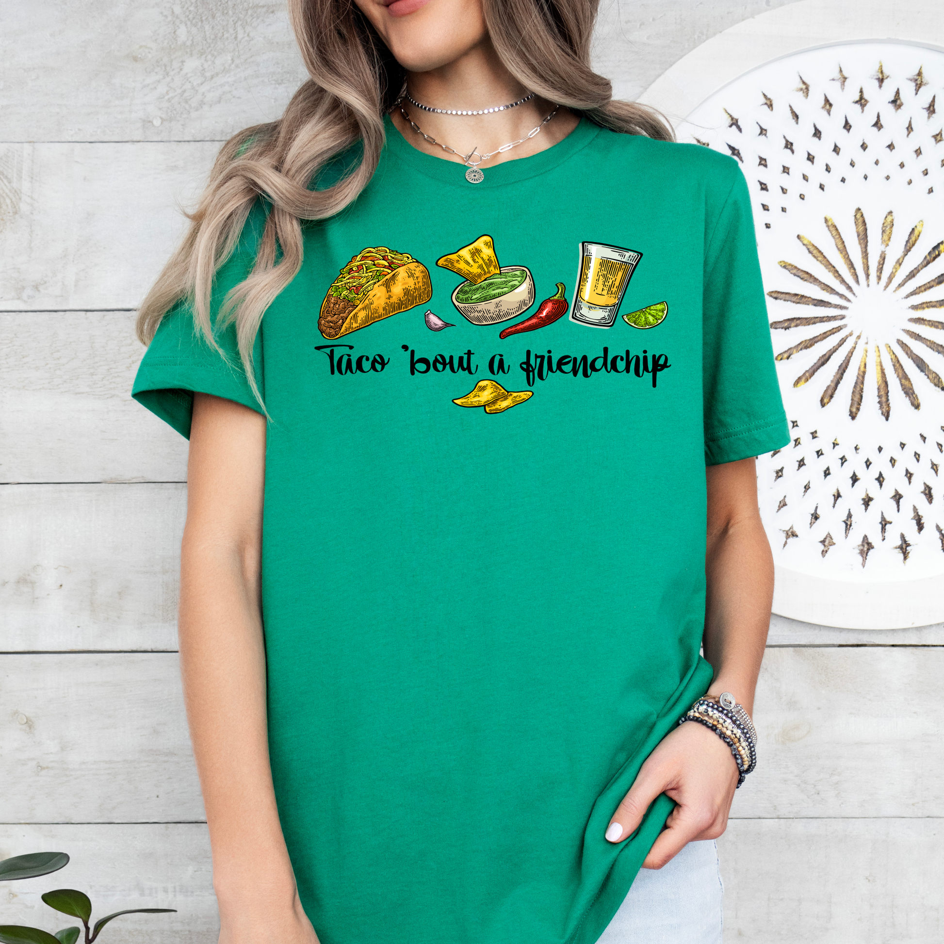 Taco bout a Friendchip Taco Tuesday Margarita funny punny shirt

