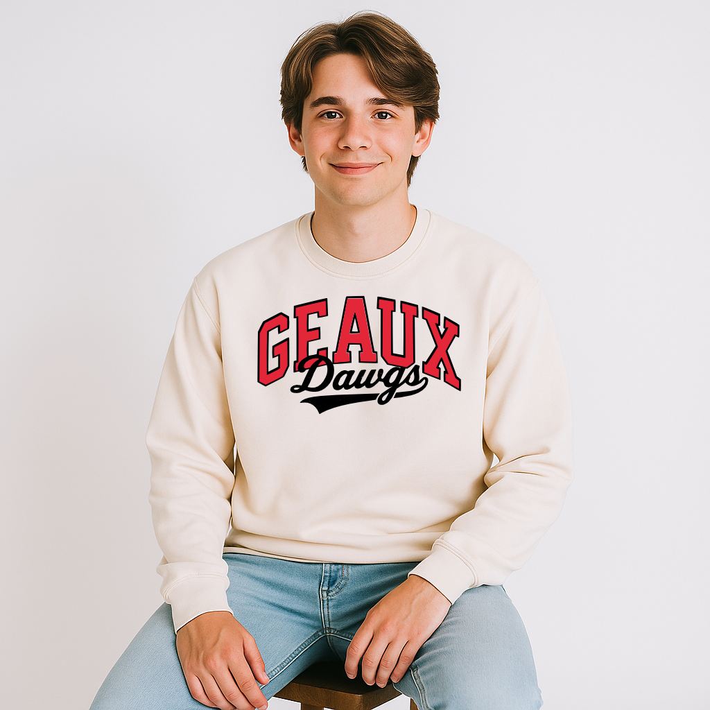 Unisex sweatshirt with Geaux Dawgs graphic and Fontainebleau High school spirit design

