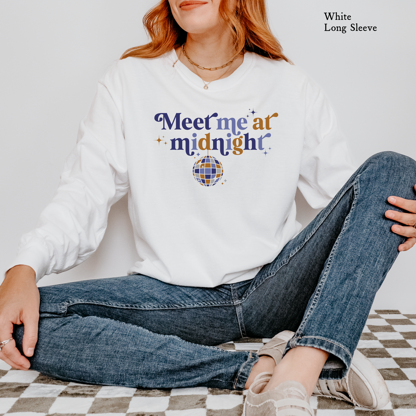 Meet Me at Midnight | New Year's Eve | Christmas Comfort Color Long Sleeve Graphic Tees