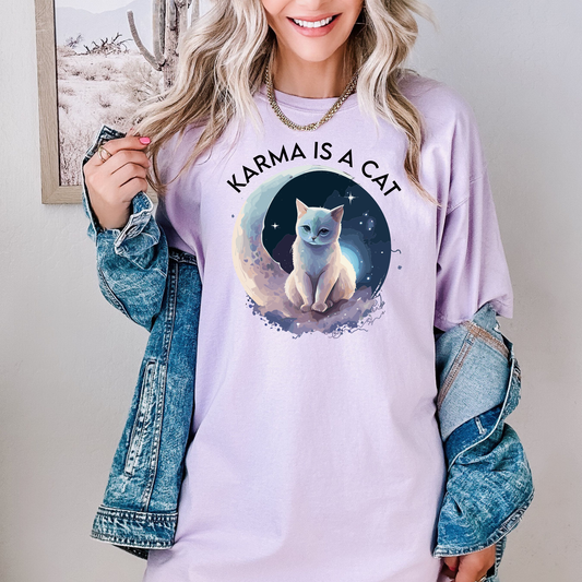 Karma is a Cat - Midnights -Karma -The Eras Tour - Taylor Swift - Adult & Youth Comfort Colors Concert Tee