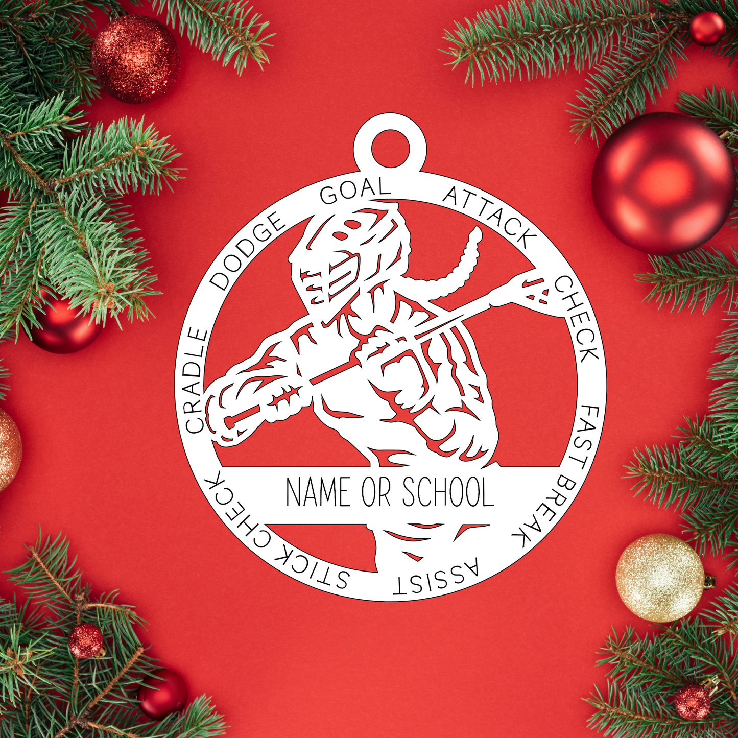 Custom Lacrosse Female | Christmas Ornaments