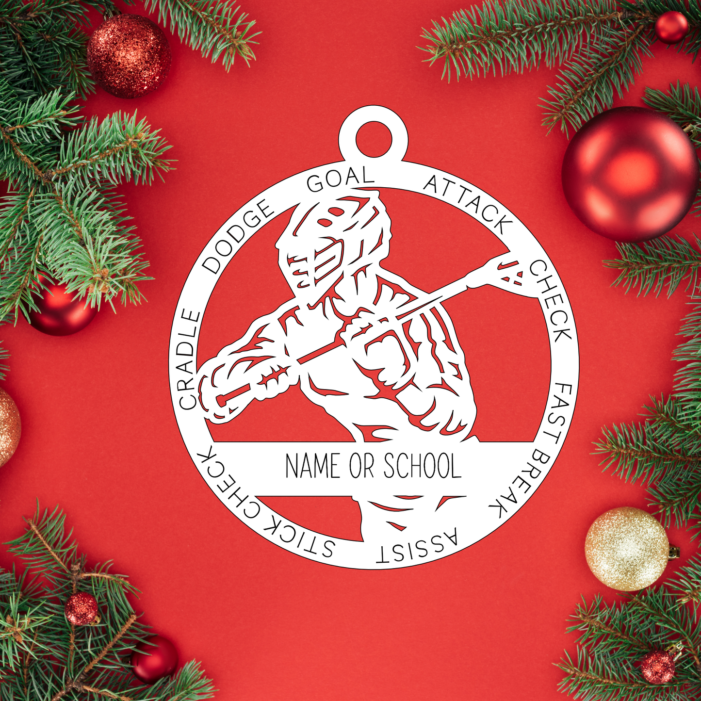 Custom Lacrosse Male | Christmas Ornaments