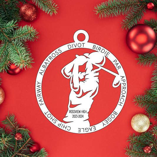 Male Golf Ornament | Rossview School Christmas Ornaments
