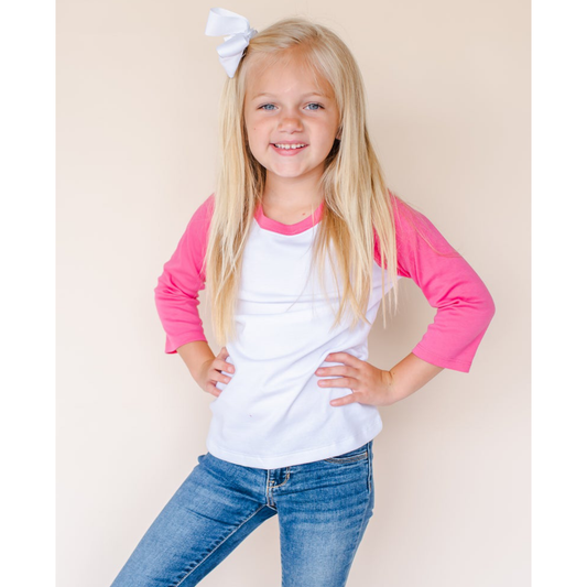 Pink Sleeve Raglan Tee | Kids