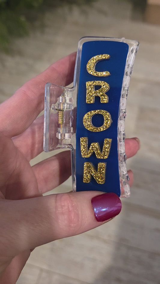 Crown Athletes Cheer Hair Claw Clip