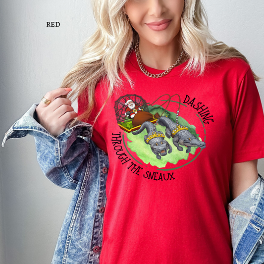 Dashing Through the Sneaux Christmas Tee | Kids & Adults
