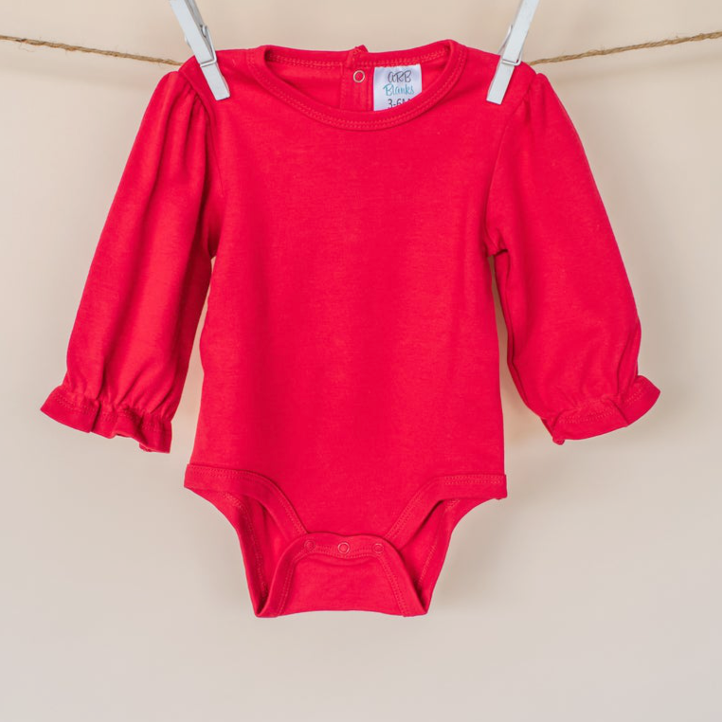 Ruffle Long Sleeve Red Infant Bodysuits