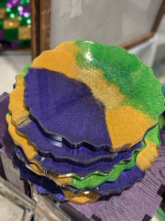 Mardi Gras | New Orleans | Colorful Handmade Coasters