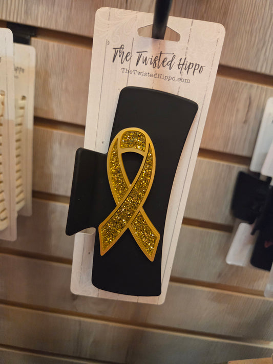 Childhood Cancer Awareness Ribbon Hair Claw Clip