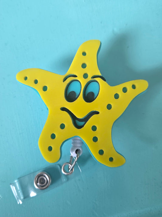 Marigny Elementary Starfish Acrylic Retractable Badge Reel