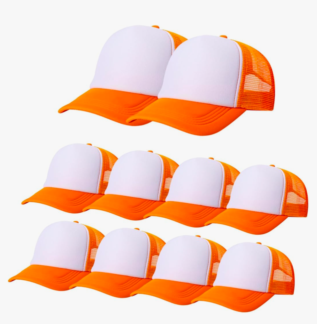 Coquette Bow Baseball Patch Trucker Mesh Hats | Orange