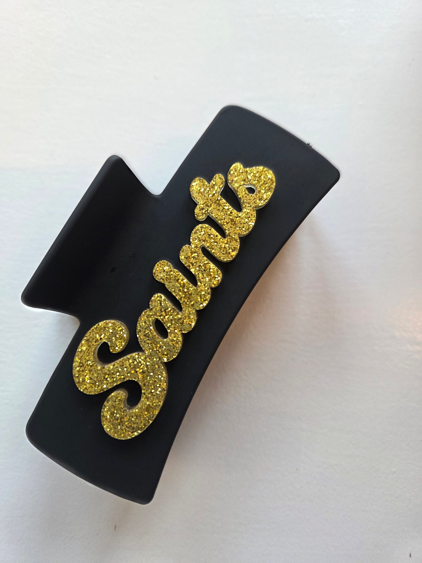 Saints Black & Gold 2-sided Acrylic Claw Clip